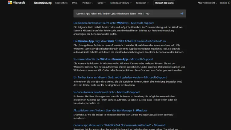 Kamera-App Fehler mit Treiber-Update beheben, lösen - Win 1110
