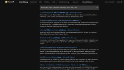 Kamera-App, Video aufnehmen und zeigen, sehen - Win 1110