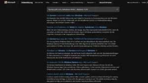 Kamera geht nicht, Aufnahmen fehlen - Windows 1110