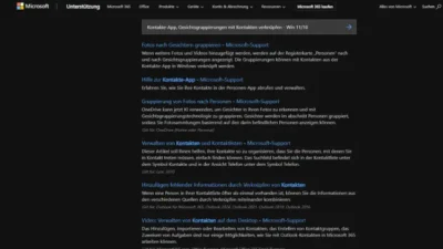 Kontakte-App, Gesichtsgruppierungen mit Kontakten verknüpfen - Win 1110