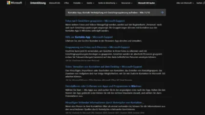 Kontakte-App, Kontakt-Verknüpfung mit Gesichtsgruppierung aufheben - Win 1110
