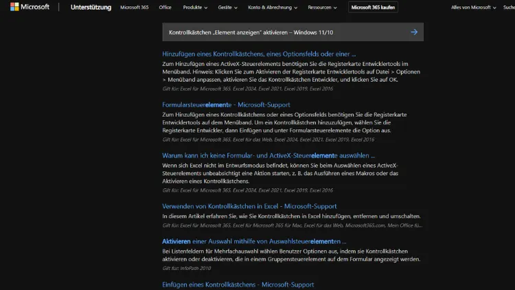 Kontrollkästchen „Element anzeigen“ aktivieren – Windows 1110