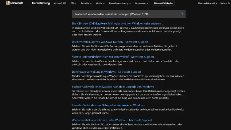 Laufwerk D verschwunden, zurückholen, anzeigen | Windows 11/10