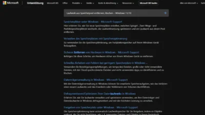 Laufwerk aus Speicherpool entfernen, löschen – Windows 1110