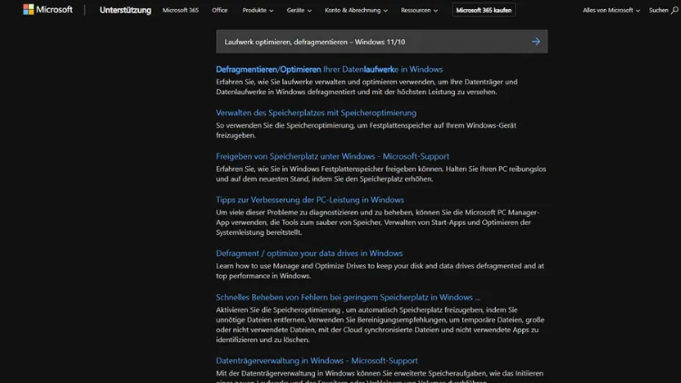Laufwerk optimieren, defragmentieren – Windows 1110