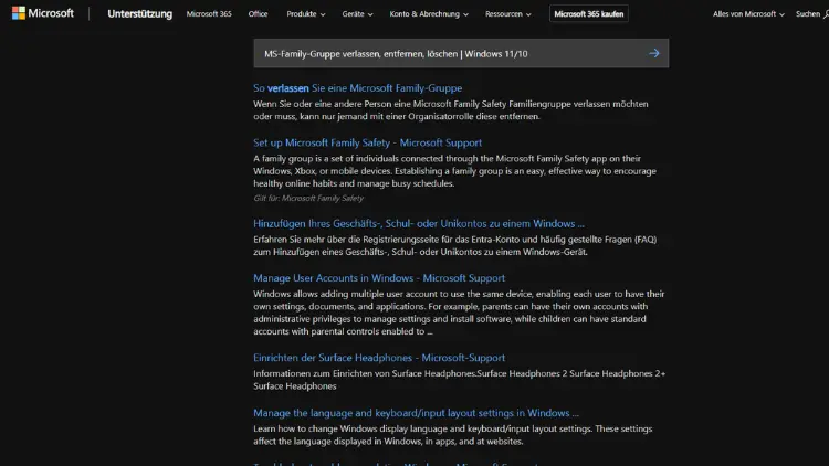 MS-Family-Gruppe verlassen, entfernen, löschen | Windows 11/10