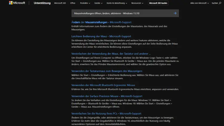 Mauseinstellungen öffnen, ändern, aktivieren - Windows 1110