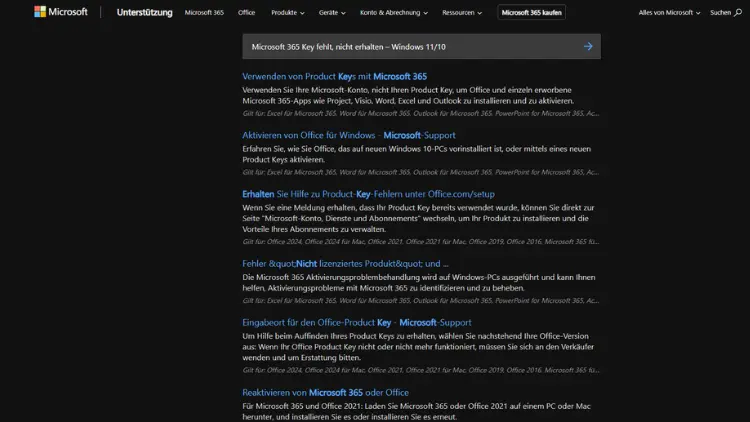 Microsoft 365 Key fehlt, nicht erhalten – Windows 1110