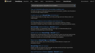 Microsoft Edge reparieren, deinstallieren & neu installieren