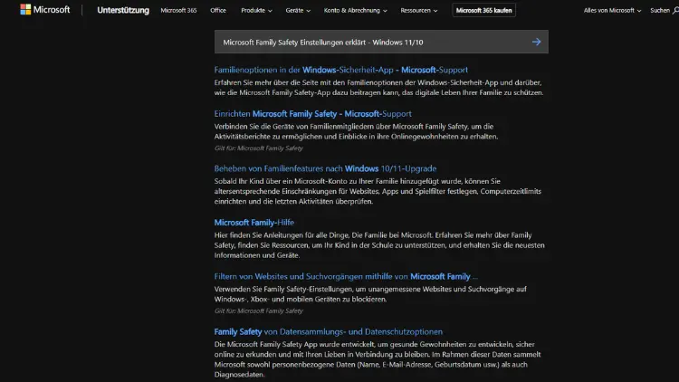 Microsoft Family Safety Einstellungen erklärt - Windows 1110