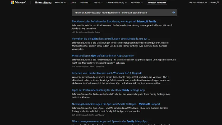 Microsoft Family lässt sich nicht deaktivieren – Minecraft-Start blockiert