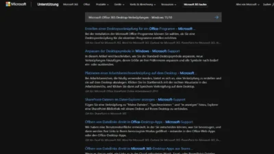 Microsoft Office 365 Desktop-Verknüpfungen - Windows 1110
