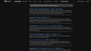 Microsoft Office Datei Speichern, Sichern und Wiederherstellen