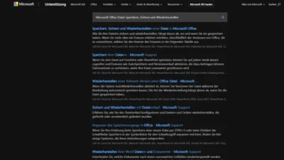 Microsoft Office Datei Speichern, Sichern und Wiederherstellen