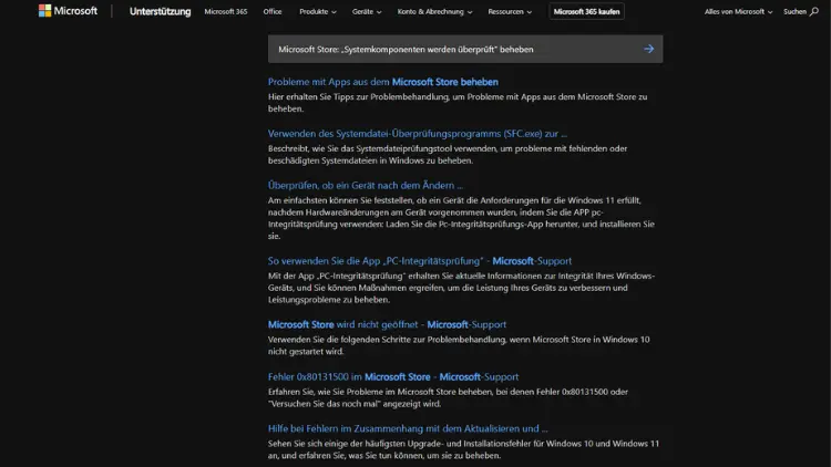 Systemkomponenten Microsoft Store: „Systemkomponenten werden überprüft“ beheben