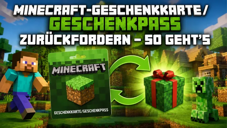 Minecraft-Geschenkkarte/Geschenkpass zurückfordern – so geht’s