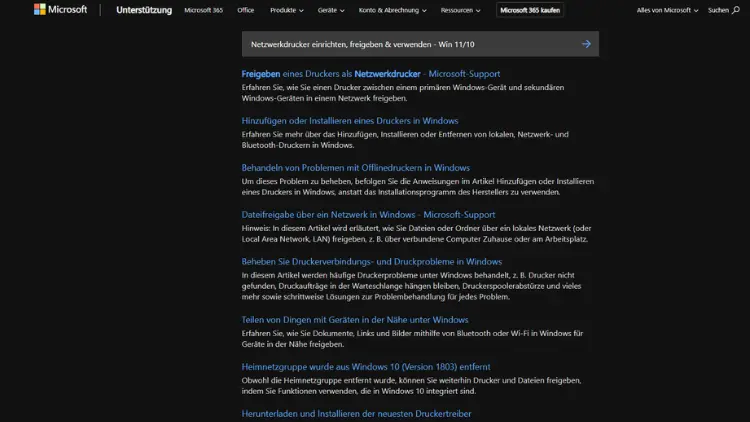 Netzwerkdrucker einrichten, freigeben & verwenden - Win 1110