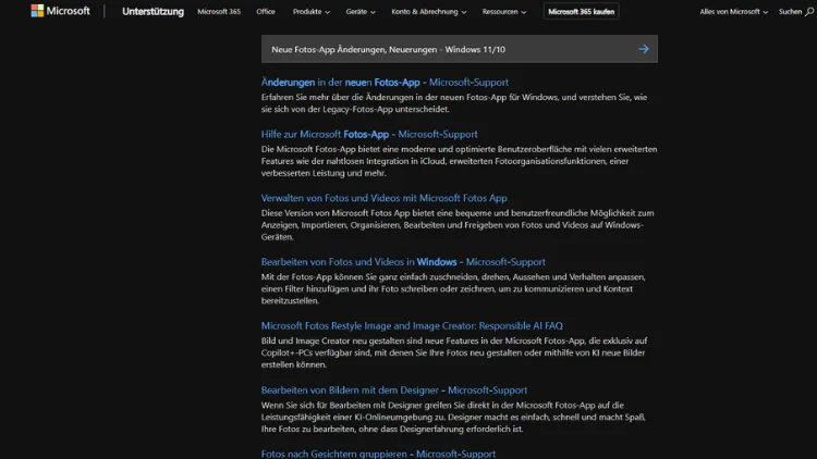 Neue Fotos-App Änderungen, Neuerungen - Windows 1110