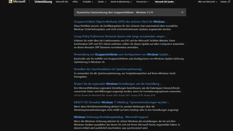 Numerische Dateisortierung über Gruppenrichtlinien - Windows 1110