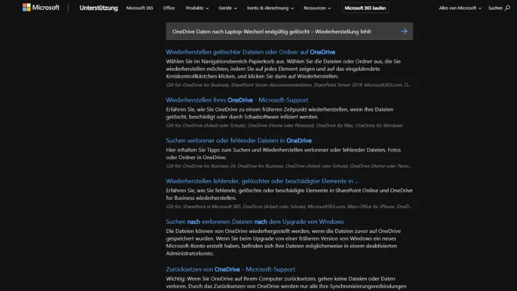 OneDrive Daten nach Laptop-Wechsel endgültig gelöscht – Wiederherstellung fehlt