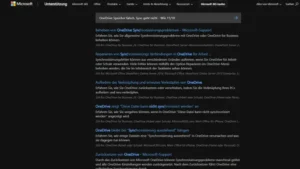 OneDrive Speicher falsch, Sync geht nicht - Win 1110