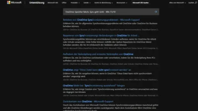 OneDrive Speicher falsch, Sync geht nicht - Win 1110