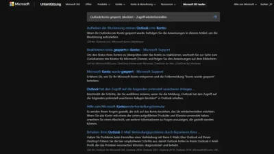 Outlook Konto gesperrt, blockiert – Zugriff wiederherstellen