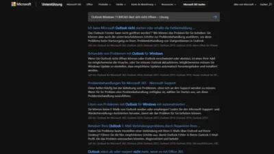 Outlook Windows 11MS365 lässt sich nicht öffnen – Lösung