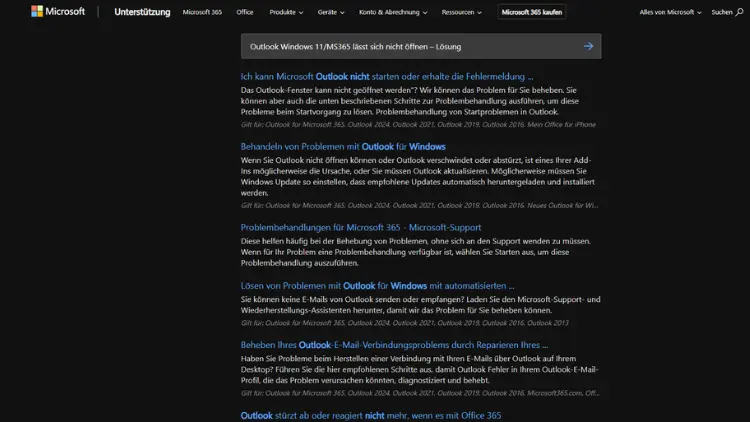 Outlook Windows 11MS365 lässt sich nicht öffnen – Lösung