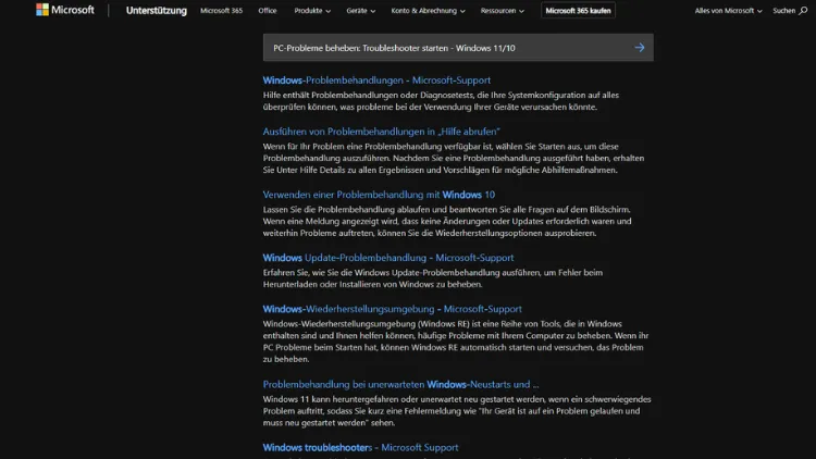PC-Probleme beheben Troubleshooter starten - Windows 1110