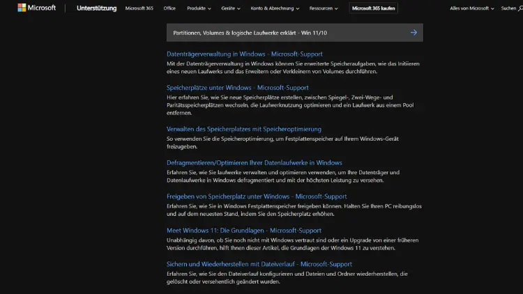 Partitionen, Volumes & logische Laufwerke erklärt - Win 1110