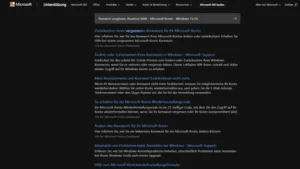Passwort vergessen, Nummer fehlt – Microsoft Konto - Windows 1110