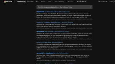 Pivot-Tabelle automatisch aktualisieren – Excel Windows & Mac