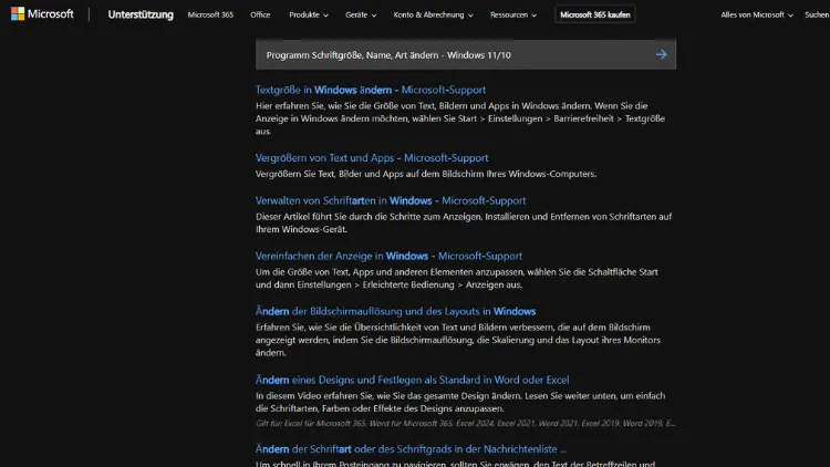Programm Schriftgröße, Name, Art ändern - Windows 1110