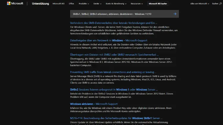 SMBv1, SMBv2, SMBv3 erkennen, aktivieren, deaktivieren - Windows 1110