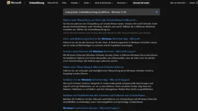 Scanoptionen Schnellüberprüfung durchführen - Windows 1110
