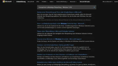 Scanoptionen vollständige Überprüfung - Windows 1110