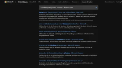 Schnellüberprüfung starten, ausführen - Windows 1110
