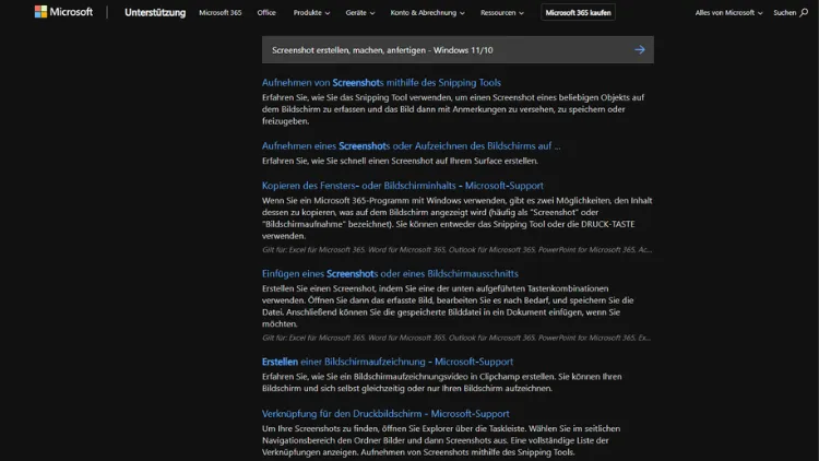 Screenshot erstellen, machen, anfertigen - Windows 1110