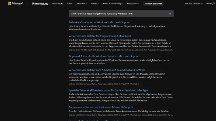 Shift- und TAB-Taste: Aufgabe und Funktion | Windows 11/10