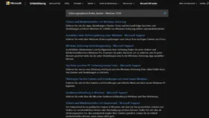 Sicherungsoptionen finden, ändern – Windows 1110