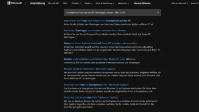 Smartphone Fotos auf den PC übertragen, senden - Win 1110