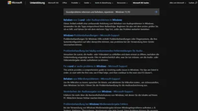 Soundprobleme erkennen und beheben, reparieren - Windows 1110