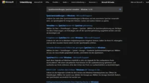 Speichereinstellungen, Speicher verwalten - Windows 1110