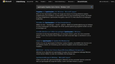 Speicherplatz freigeben, leeren, löschen – Windows 1110