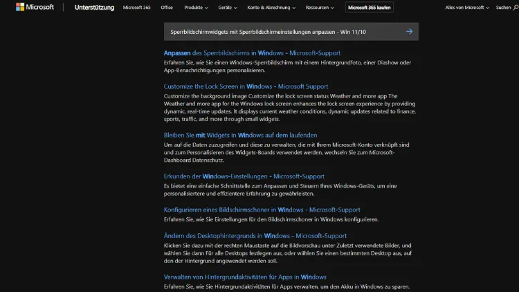 Sperrbildschirmwidgets mit Sperrbildschirmeinstellungen anpassen - Win 1110