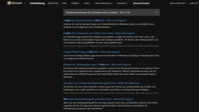 Standardanwendungen für Dateitypen ändern, festlegen - Win 1110
