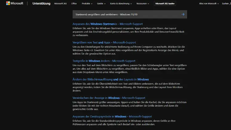 Startmenü vergrößern und verkleinern - Windows 1110