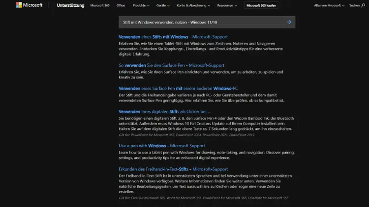 Stift mit Windows verwenden, nutzen - Windows 1110