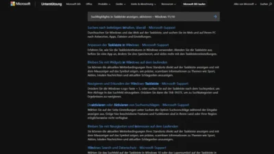 Suchhighlights in Taskleiste anzeigen, aktivieren – Windows 1110